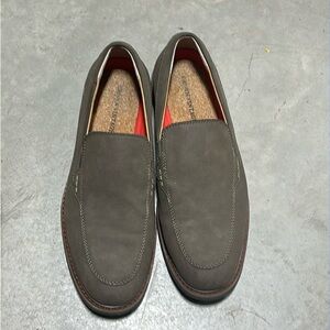 Crown Vintage Shoes Mens 9M Philbrick Loafers olive Faux Leather Casual Slip On